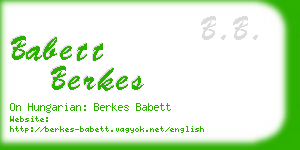 babett berkes business card